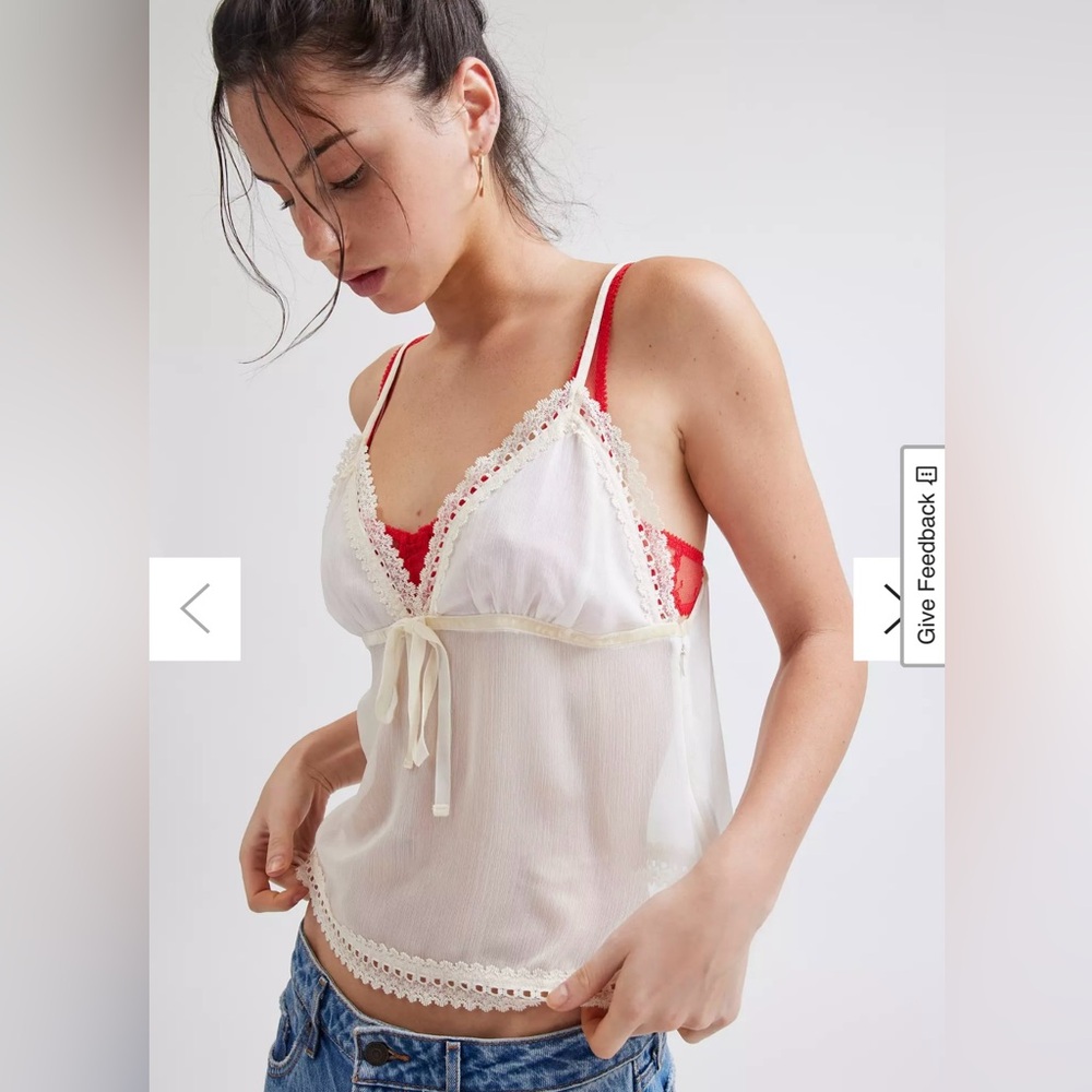 New Urban Outfitters Kimchi Blue Ray Sheer Lace Trim Cami